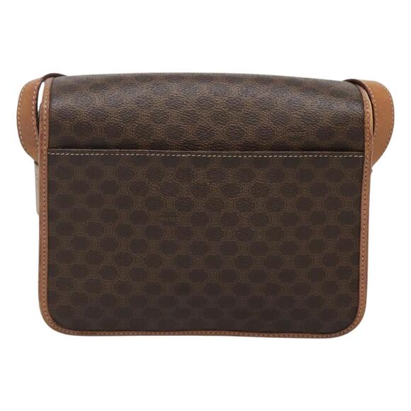 CELINE Macadam Canvas Shoulder Bag Pvc Leather Brown Gold - Picture 3 of 12